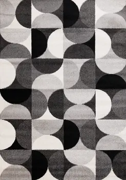 5' X 8' Gray And Black Geometric Area Rug