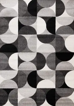 8' X 11' Gray And Black Geometric Area Rug
