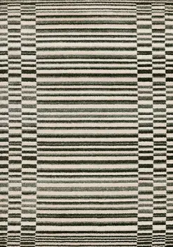 8' X 11' Green And Black Striped Area Rug