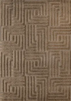 8' X 11' Dark Brown And Brown Geometric Area Rug
