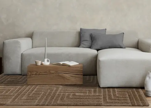 8' X 11' Dark Brown And Brown Geometric Area Rug