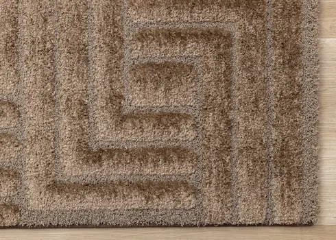 8' X 11' Dark Brown And Brown Geometric Area Rug
