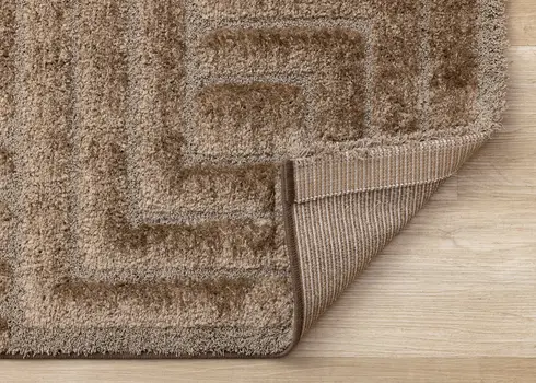 8' X 11' Dark Brown And Brown Geometric Area Rug