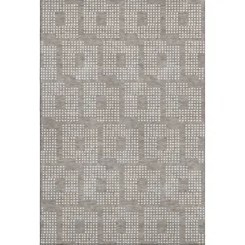 10' X 14' Taupe And Ivory Geometric Washable Area Rug With UV Protection