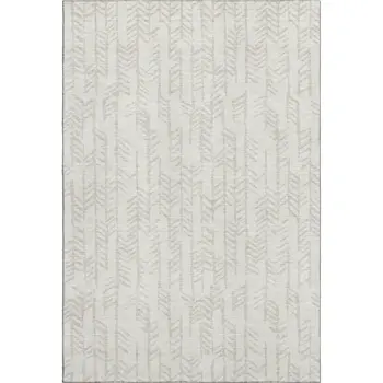 8' X 10' Ivory And Beige Tribal Washable Area Rug With UV Protection