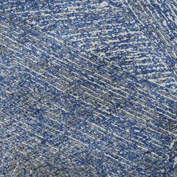 8' X 10' Navy Blue And Ivory Abstract Washable Area Rug With UV Protection