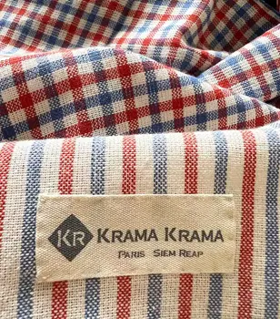 Krama traditionnel rouge et bleu