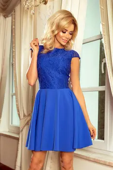 Numoco 157-5 Dress MARTA with lace - royal blue