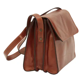 Full grain calfskin shoulder bag-Brown