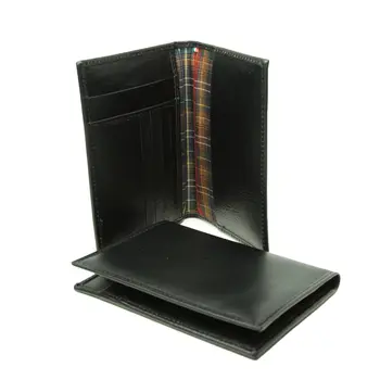 Leather passport holder - black