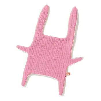 Doudou Plat en Coton Bio Rose