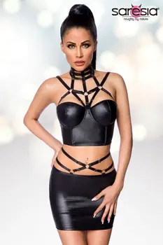 Harness-Wetlook-Set mit Rock 18263 - XL/2XL