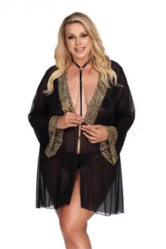black Robe with leoprint AA052967 - 5XL/6XL