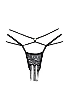 schwarzer String ouvert Aretusa - 3XL