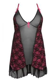 schwarz/pinkes Chemise AA051980 - 5XL/6XL