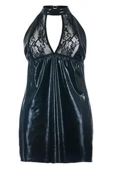 schwarzes Wetlook Chemise SB/1001 54/56 Sexy Base Kollektion by Andalea