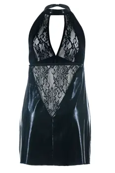 schwarzes Wetlook Chemise SB/1001 54/56 Sexy Base Kollektion by Andalea