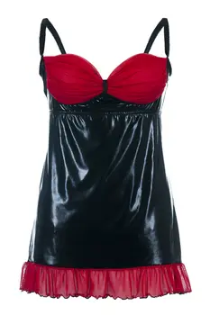 schwarzes Wetlook Chemise SB/1011 54/56 Sexy Base Kollektion by Andalea