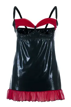 schwarzes Wetlook Chemise SB/1011 54/56 Sexy Base Kollektion by Andalea
