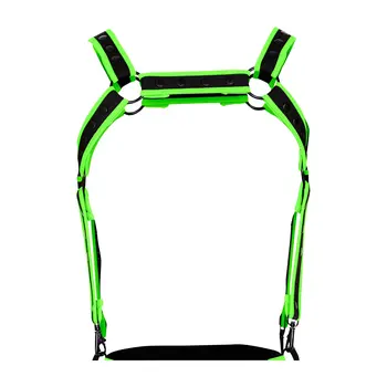 schwarz/grüner Brust-Harness 05 - OS