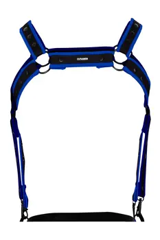 schwarz/neoblauer Brust-Harness 05 - OS