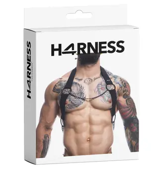 schwarzer Brust-Harness 03 - L/XL