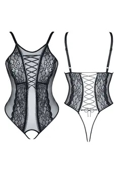 schwarzer ouvert Body Margot - XL