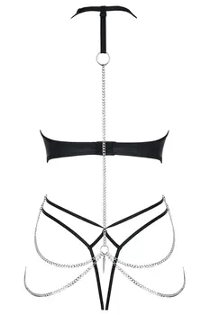 schwarzer Ketten-Body DDLitai001 - XXL