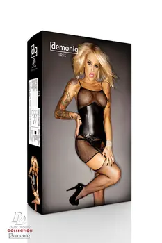 schwarzes Strapskleid Iris XL von Demoniq