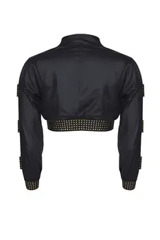 schwarzer kurze Damen Jacke CBMartha001 - 2XL