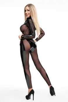 schwarzes Catsuit DS026 - L/XL