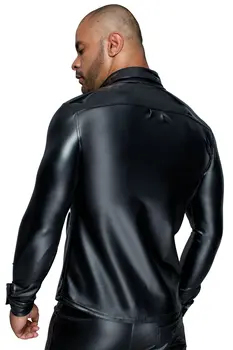 Langärmliges Powerwetlook & PVC Shirt H064 - 3XL