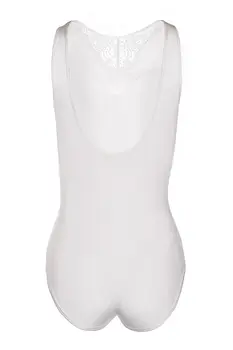 ecru Body mit Netzeinsatz und Spitze KA923323 - 2XL