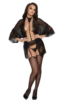KISS245 Negligee aus Netz und Spitze - L/XL