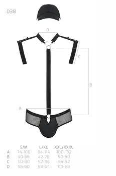 schwarzes Harness Set 038 - 2XL/3XL