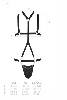 schwarzes Harness Set 039 - 2XL/3XL