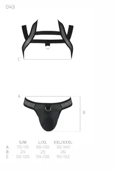 schwarzes Harness Set 043 - 2XL/3XL