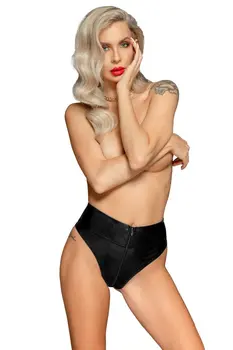 F276 Snake Wetlook Panty mit Reißverschluss - 3XL