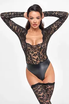 F296 Body aus Spitze/Wetlook - 3XL