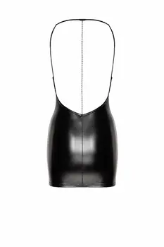 F307 Wetlook Minikleid - 3XL