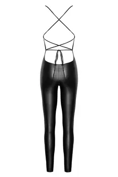 F316 Wetlook Catsuit ouvert - 3XL