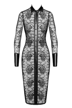 F376 Noirelle Lace Button-up Midi dress - 3XL