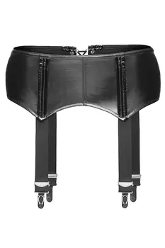 black wetlook garter belt F034 XXL by Noir Handmade