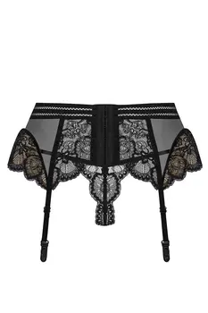 853-GAR-1 Strumpfhaltergürtel + T-String schwarz - L/XL
