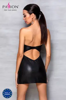 schwarzes Kunstleder Chemise PA596180 - 2XL/3XL