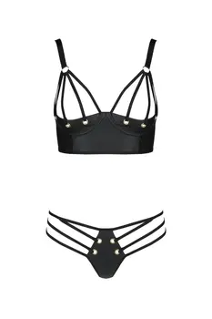 schwarzer Kunstleder Bikini PA596234 - 2XL/3XL
