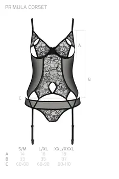 schwarzes Corset PA596615 - 2XL/3XL