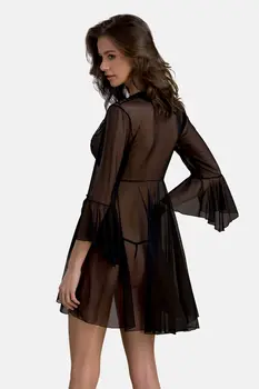 schwarzes Peignoir PA596618 - 2XL/3XL