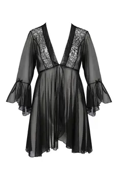 schwarzes Peignoir PA596618 - 2XL/3XL