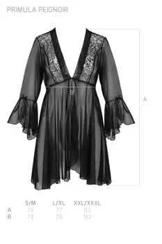 schwarzes Peignoir PA596618 - 2XL/3XL